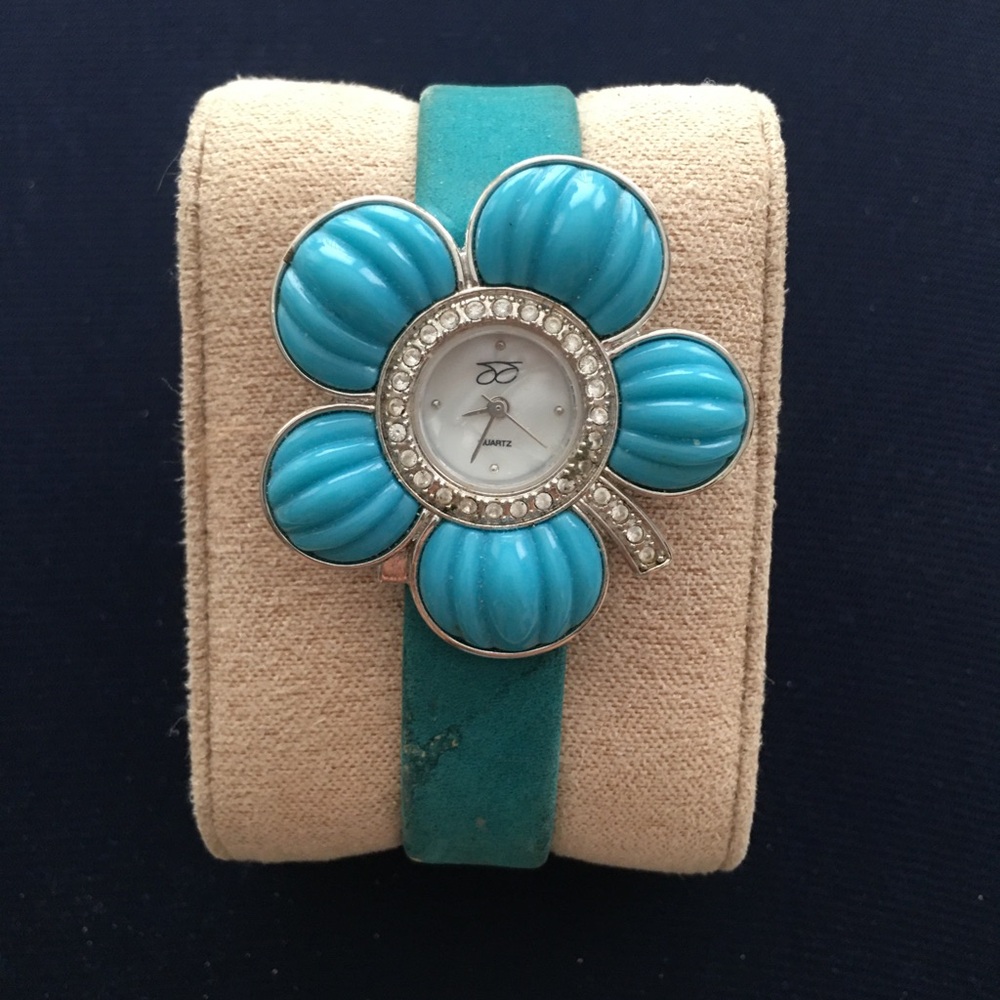 Turquoise Flower Charm Women's Watch Bracelet